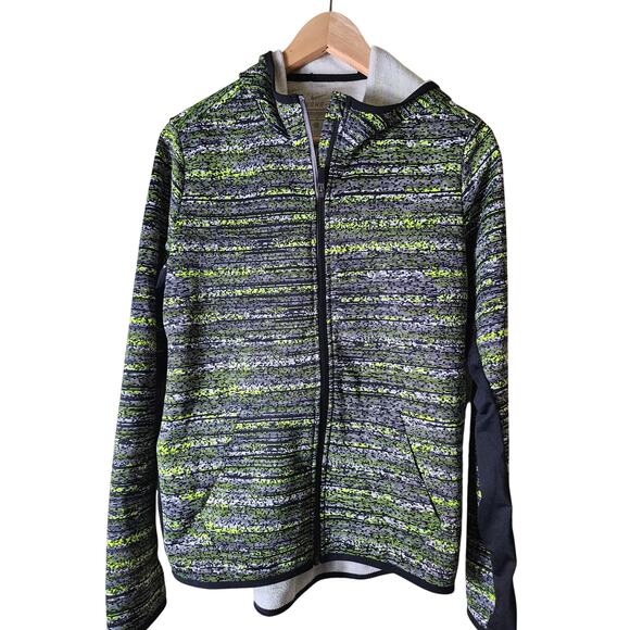 NIKE Green Black Active Outdoor Casual Therma Fit Full Zip Hooded Jacket SZ L - Picture 1 of 11